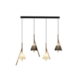 Modern Nanzhi Solid Wood Geometric Triangular LED Pendant Light for Dining and Living Areas
