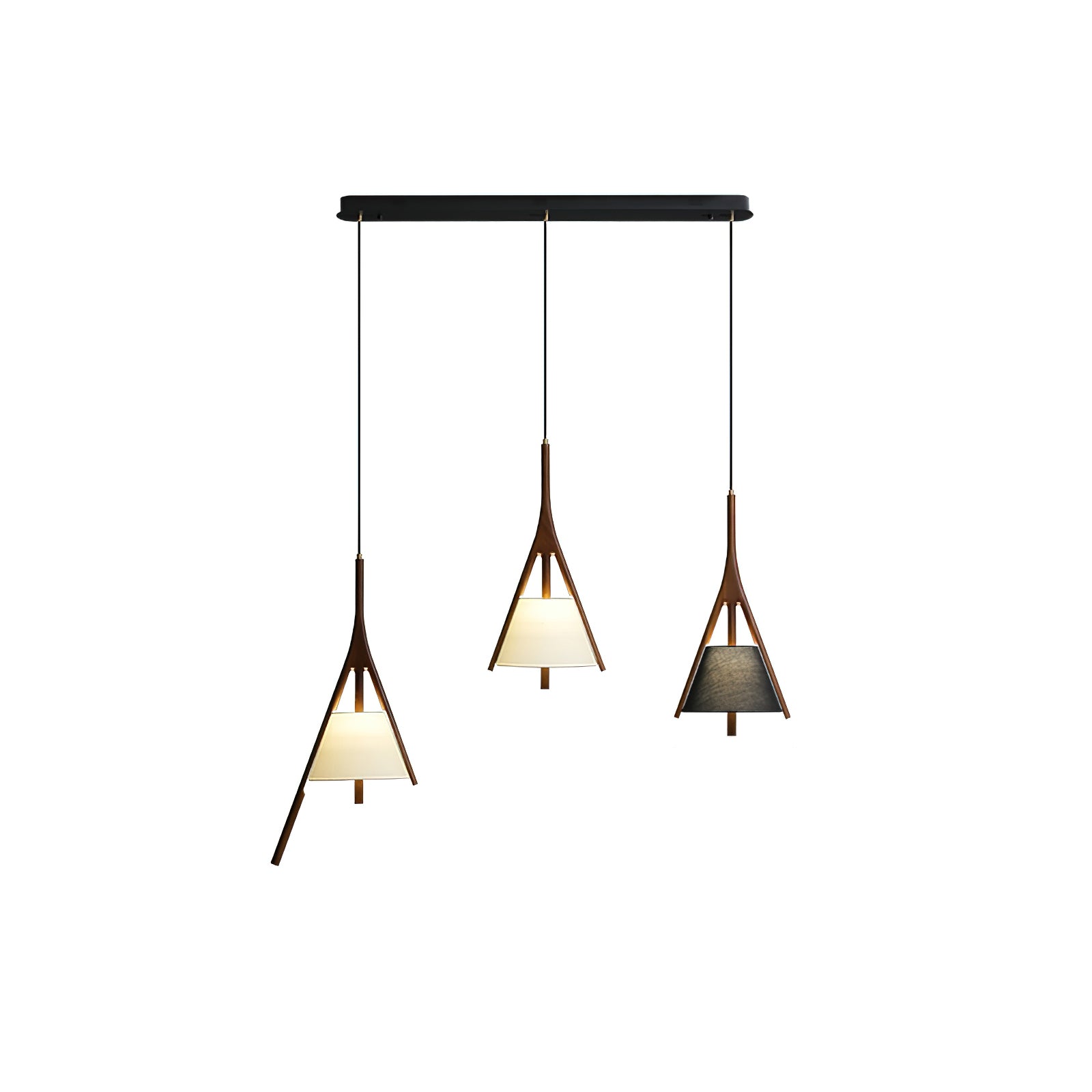 Modern Nanzhi Solid Wood Geometric Triangular LED Pendant Light for Dining and Living Areas