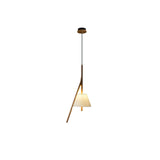 Modern Nanzhi Solid Wood Geometric Triangular LED Pendant Light for Dining and Living Areas