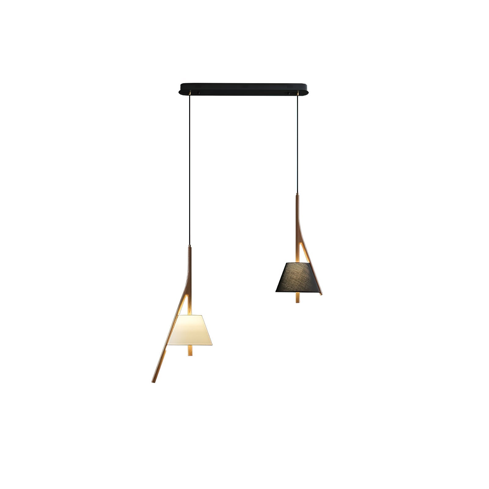 Modern Nanzhi Solid Wood Geometric Triangular LED Pendant Light for Dining and Living Areas