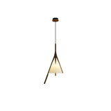 Modern Nanzhi Solid Wood Geometric Triangular LED Pendant Light for Dining and Living Areas