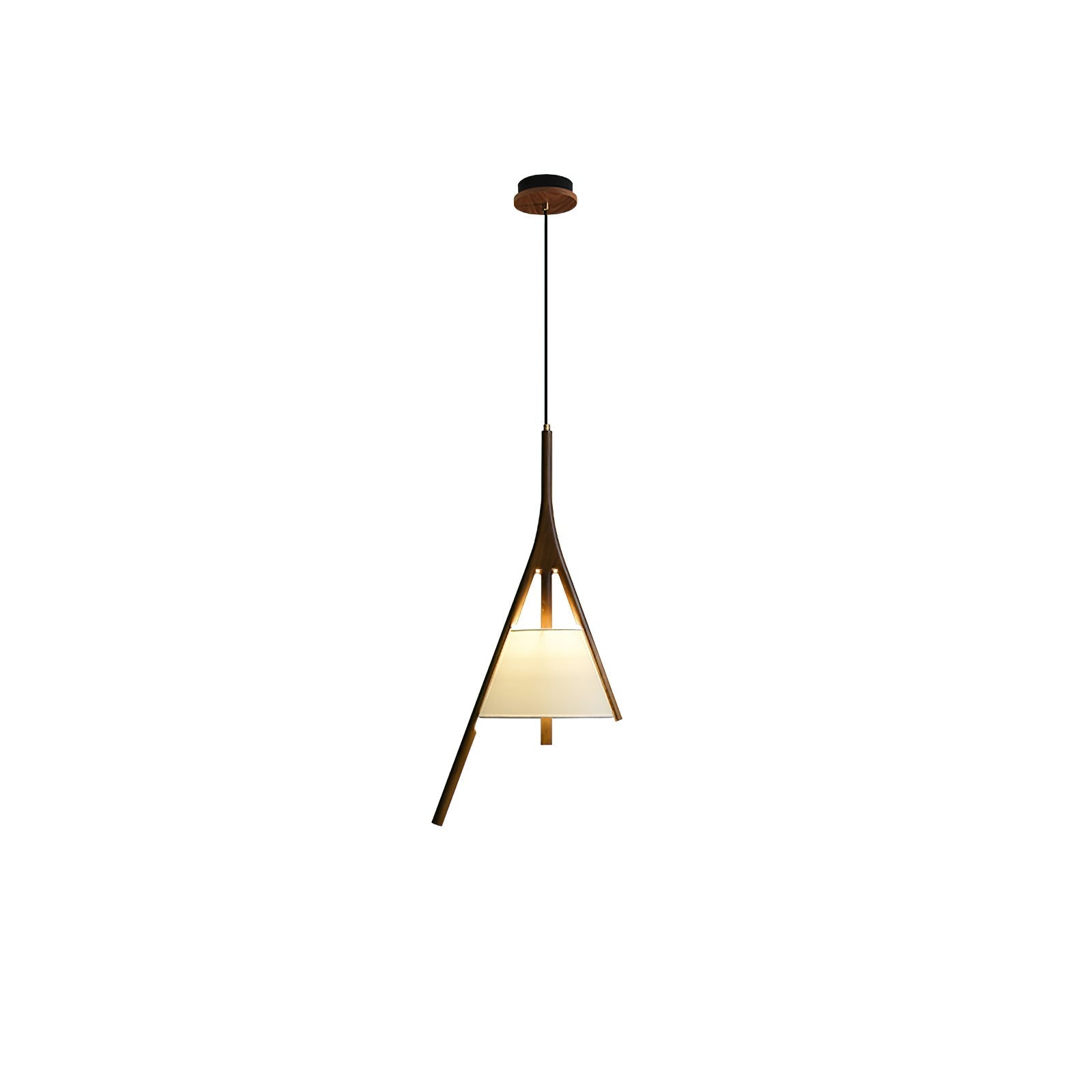 Modern Nanzhi Solid Wood Geometric Triangular LED Pendant Light for Dining and Living Areas