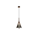 Modern Nanzhi Solid Wood Geometric Triangular LED Pendant Light for Dining and Living Areas