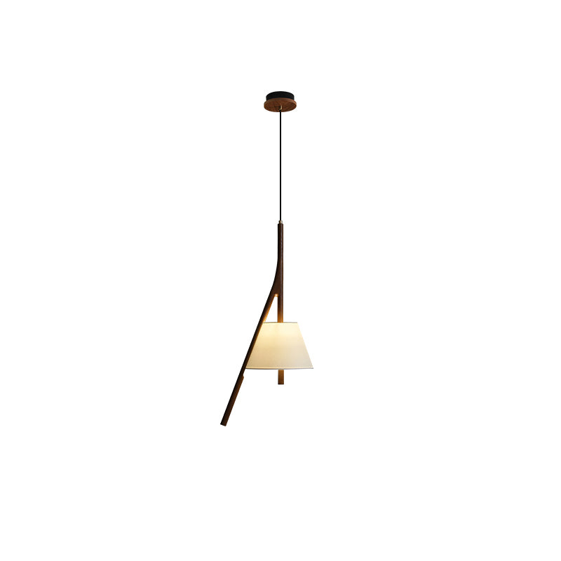 Modern Nanzhi Solid Wood Geometric Triangular LED Pendant Light for Dining and Living Areas