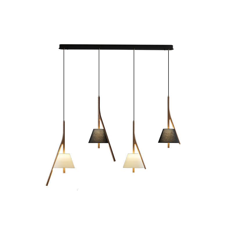 Modern Nanzhi Solid Wood Geometric Triangular LED Pendant Light for Dining and Living Areas