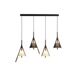 Modern Nanzhi Solid Wood Geometric Triangular LED Pendant Light for Dining and Living Areas