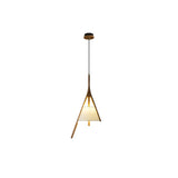 Modern Nanzhi Solid Wood Geometric Triangular LED Pendant Light for Dining and Living Areas