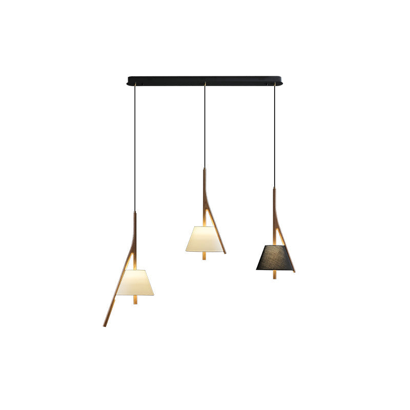 Modern Nanzhi Solid Wood Geometric Triangular LED Pendant Light for Dining and Living Areas