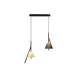 Modern Nanzhi Solid Wood Geometric Triangular LED Pendant Light for Dining and Living Areas