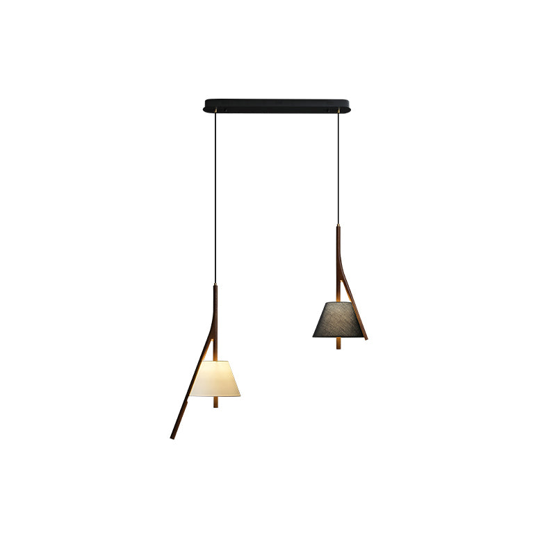 Modern Nanzhi Solid Wood Geometric Triangular LED Pendant Light for Dining and Living Areas