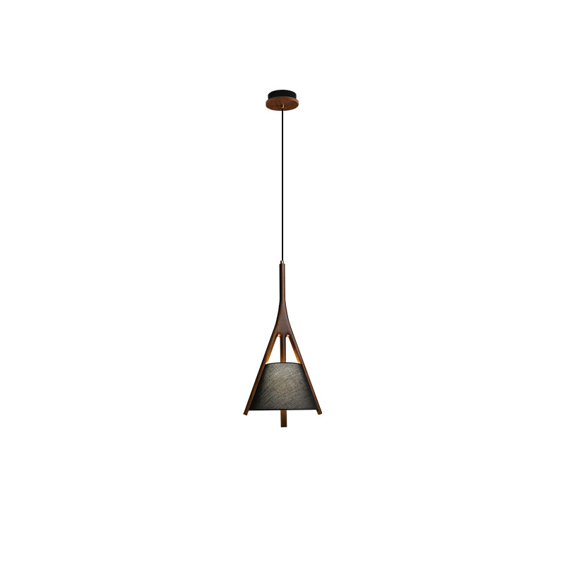 Modern Nanzhi Solid Wood Geometric Triangular LED Pendant Light for Dining and Living Areas