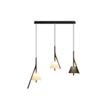 Modern Nanzhi Solid Wood Geometric Triangular LED Pendant Light for Dining and Living Areas