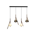 Modern Nanzhi Solid Wood Geometric Triangular LED Pendant Light for Dining and Living Areas