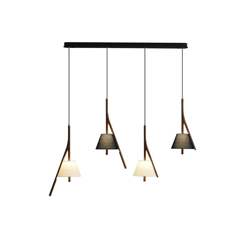 Modern Nanzhi Solid Wood Geometric Triangular LED Pendant Light for Dining and Living Areas