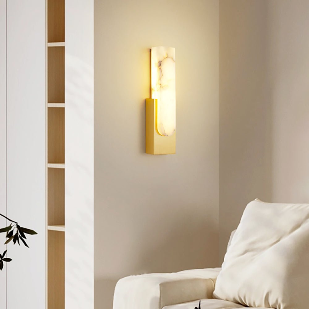 Modern Natural Alabaster LED Wall Lamp Stone Sconce for Interior Lighting