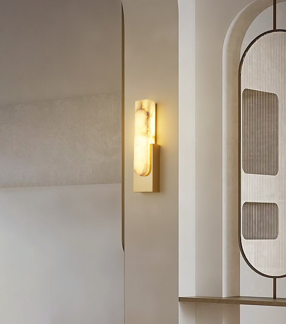 Modern Natural Alabaster LED Wall Lamp Stone Sconce for Interior Lighting