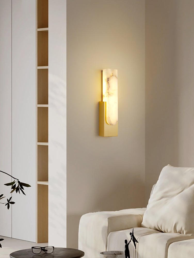 Modern Natural Alabaster LED Wall Lamp Stone Sconce for Interior Lighting