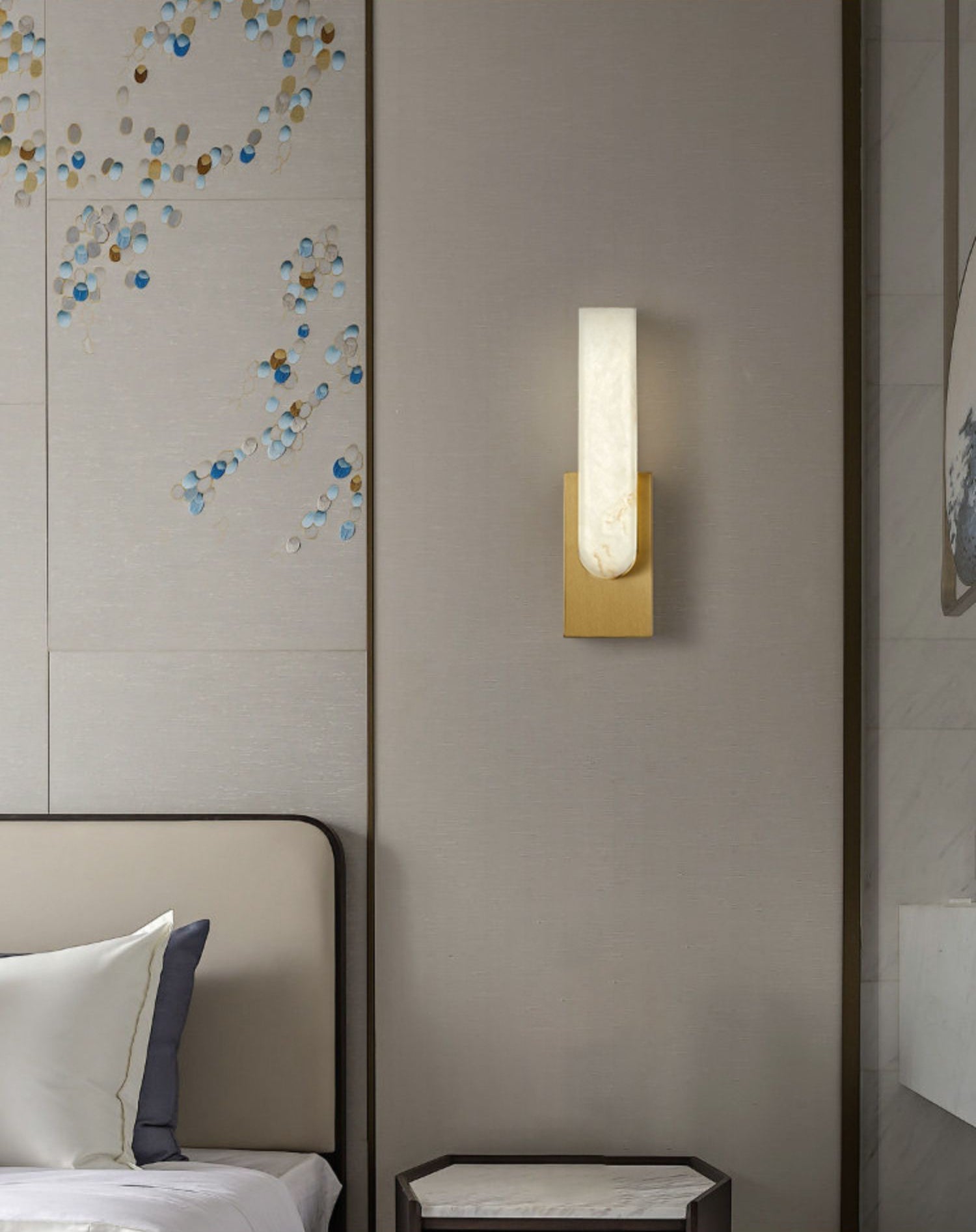 Modern Natural Alabaster LED Wall Lamp Stone Sconce for Interior Lighting