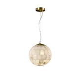 Modern Natural Alabaster Sphere Pendant Light with Solid Brass Hardware Luxury Stone Globe Lamp