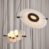 Modern Natural Alabaster Stone Magma Pendant Light with Matte Black Steel Frame
