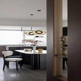Modern Natural Alabaster Stone Magma Pendant Light with Matte Black Steel Frame