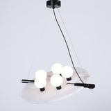Modern Natural Alabaster Stone Magma Pendant Light with Matte Black Steel Frame