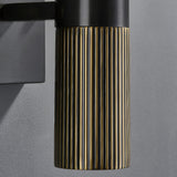 Modern Natural Alabaster Stone Torch Wall Sconce with Blackened Brass Hardware