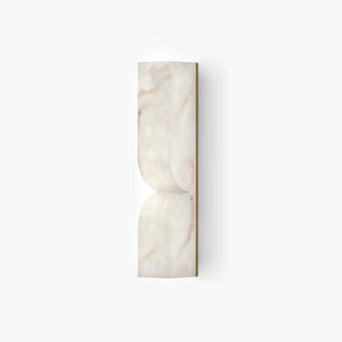 Modern Natural Alabaster Stone Wall Sconce Set of Two Integrated LED Gold Wall Light