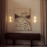 Modern Natural Alabaster Stone Wall Sconce Set of Two Integrated LED Gold Wall Light