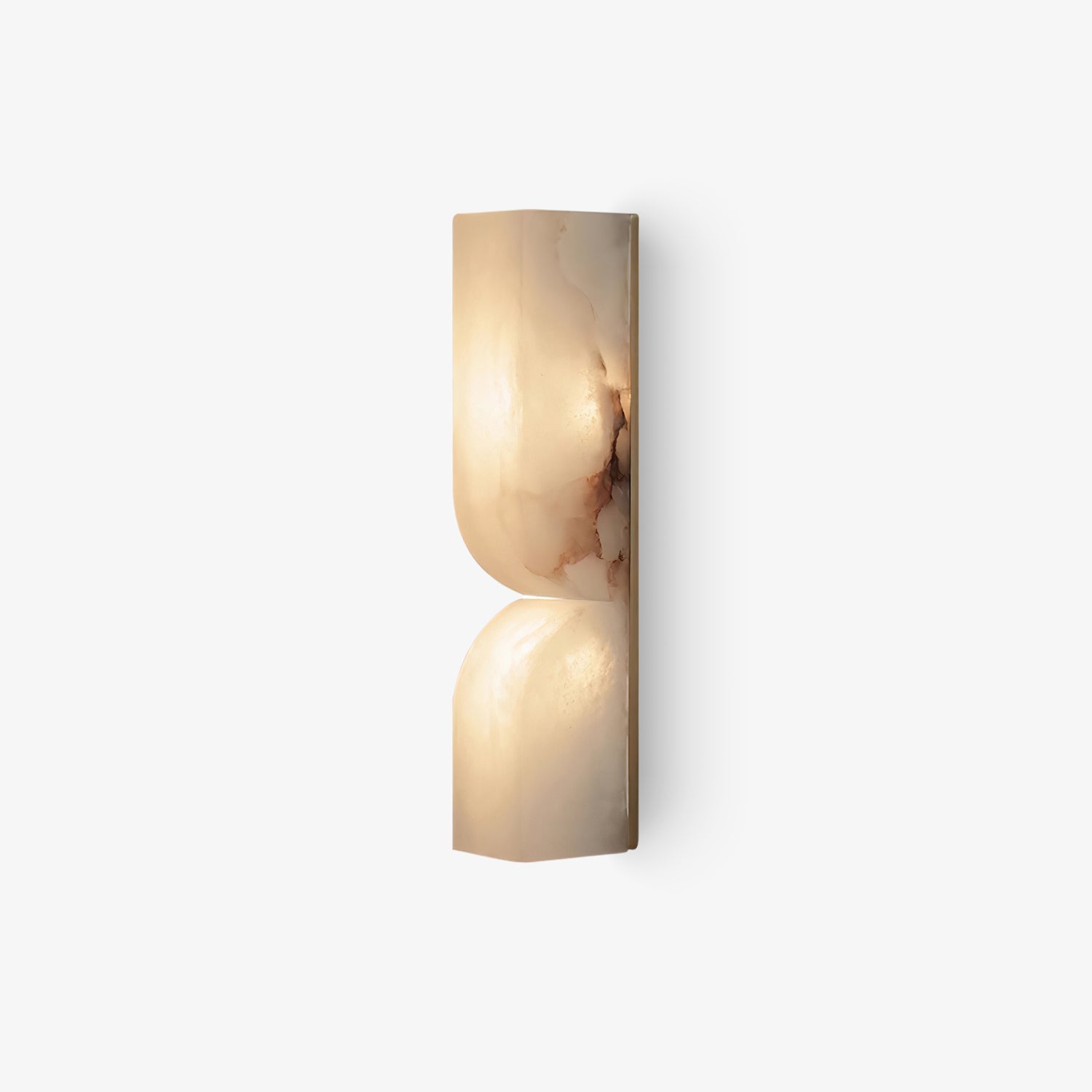 Modern Natural Alabaster Stone Wall Sconce Set of Two Integrated LED Gold Wall Light