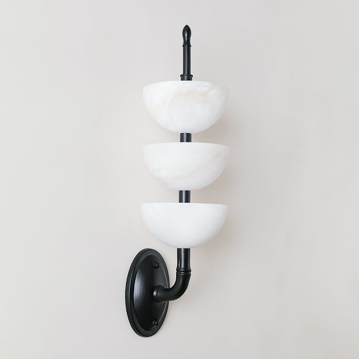 Modern Natural Alabaster Stone Wall Sconce with Brass Finish Set of 2 Indoor LED Lighting