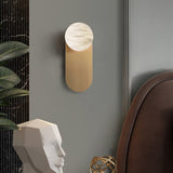 Modern Natural Alabaster Wall Sconce Set of 2 Luxury Stone Lighting for Bedroom and Living Room
