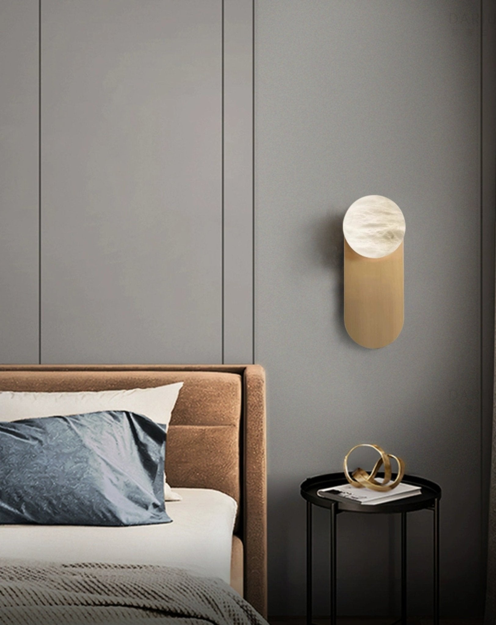 Modern Natural Alabaster Wall Sconce Set of 2 Luxury Stone Lighting for Bedroom and Living Room