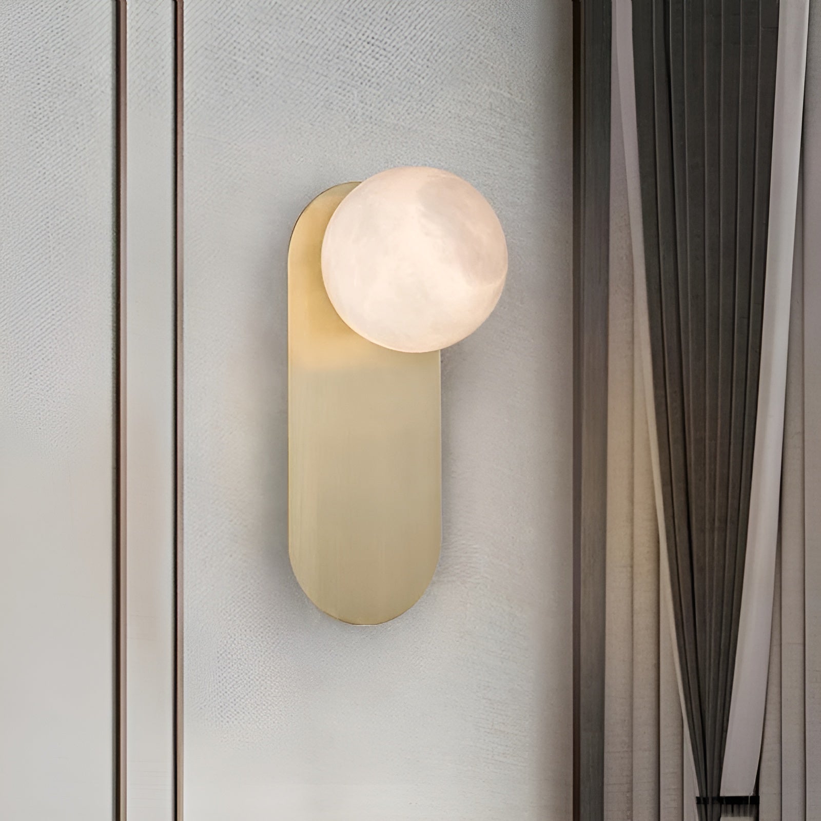 Modern Natural Alabaster Wall Sconce Set of 2 Luxury Stone Lighting for Bedroom and Living Room