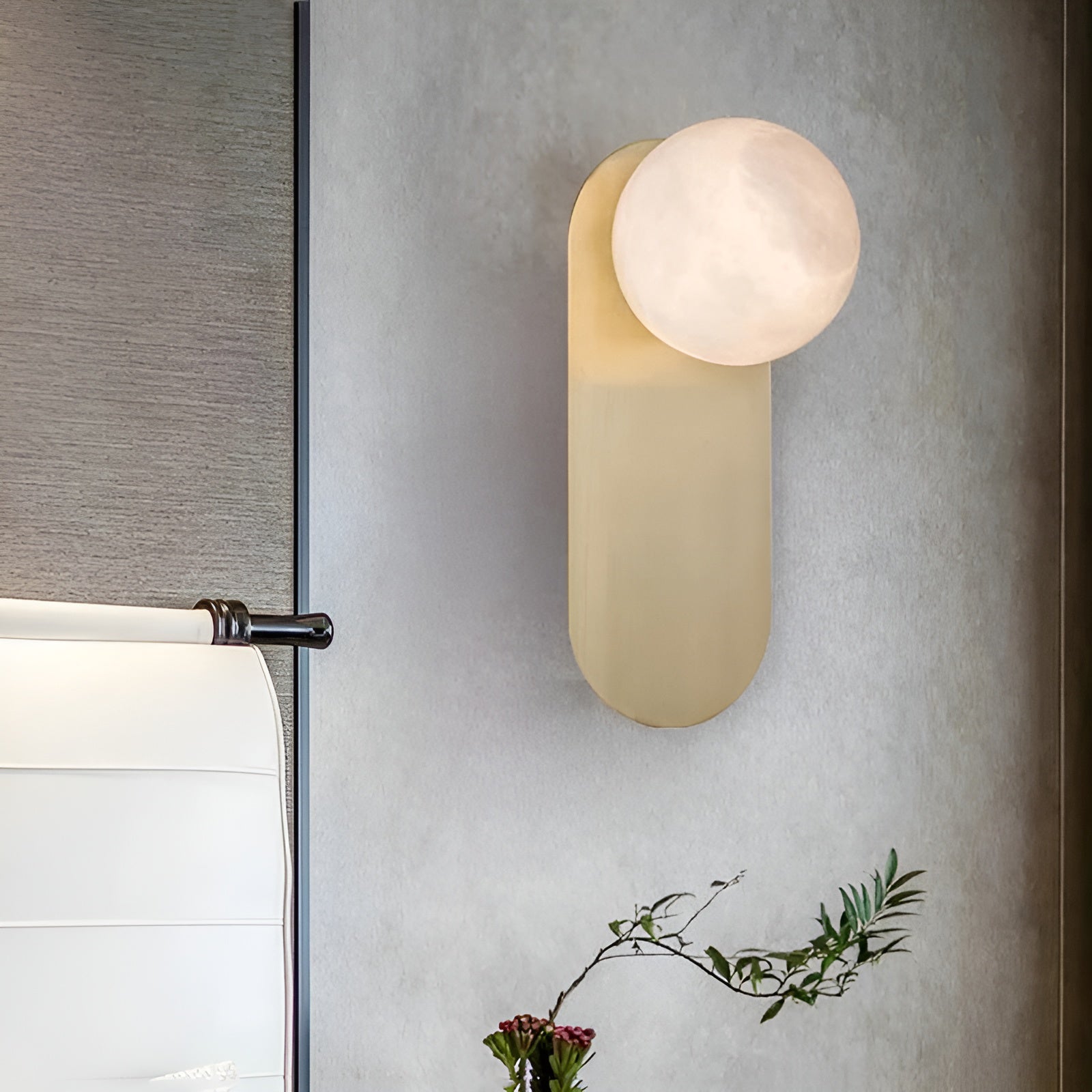 Modern Natural Alabaster Wall Sconce Set of 2 Luxury Stone Lighting for Bedroom and Living Room