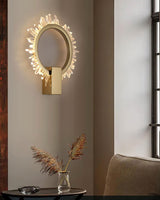 Modern Natural Crystal Wall Sconce Luxury Gold LED Wall Mounted Lighting Fixture