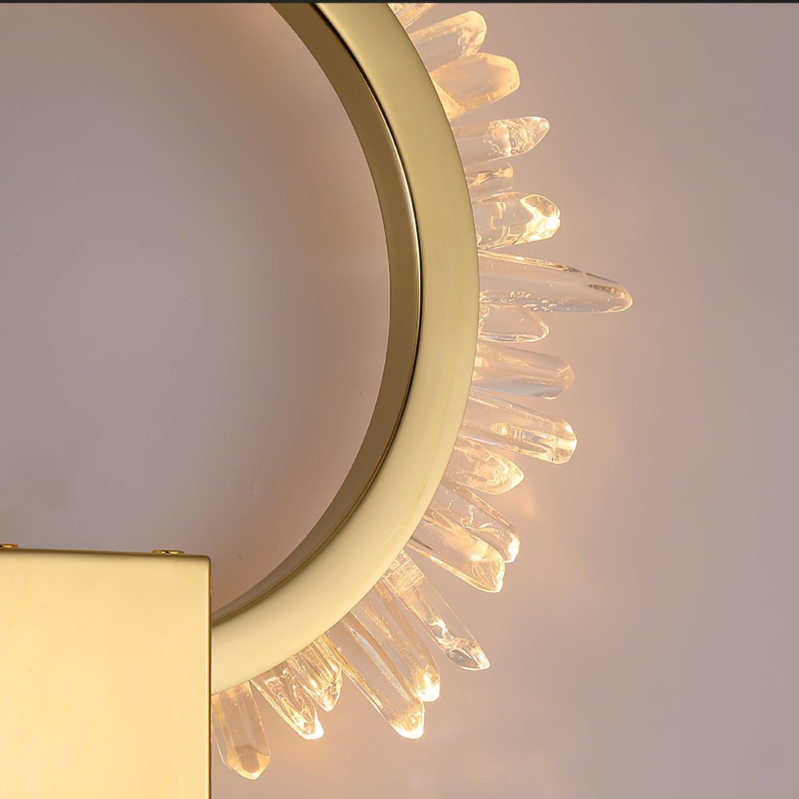Modern Natural Crystal Wall Sconce Luxury Gold LED Wall Mounted Lighting Fixture
