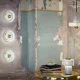 Modern Natural Marble Aura LED Wall Sconce with Gold Mirror Finish for Interior Lighting