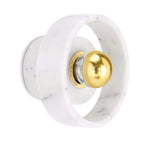 Modern Natural Marble Aura LED Wall Sconce with Gold Mirror Finish for Interior Lighting