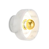 Modern Natural Marble Aura LED Wall Sconce with Gold Mirror Finish for Interior Lighting