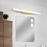 Modern Natural Wood LED Vanity Light for Bathroom Mirror Rectangular Wall Mounted Sconce Fixture