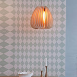 Modern Natural Wood Sphere Pendant Light Globe Slat Ceiling Hanging Lamp for Home Decor