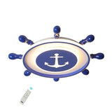 Modern Nautical Anchor Insignia LED Flush Mount Ceiling Light for Childrens Bedroom