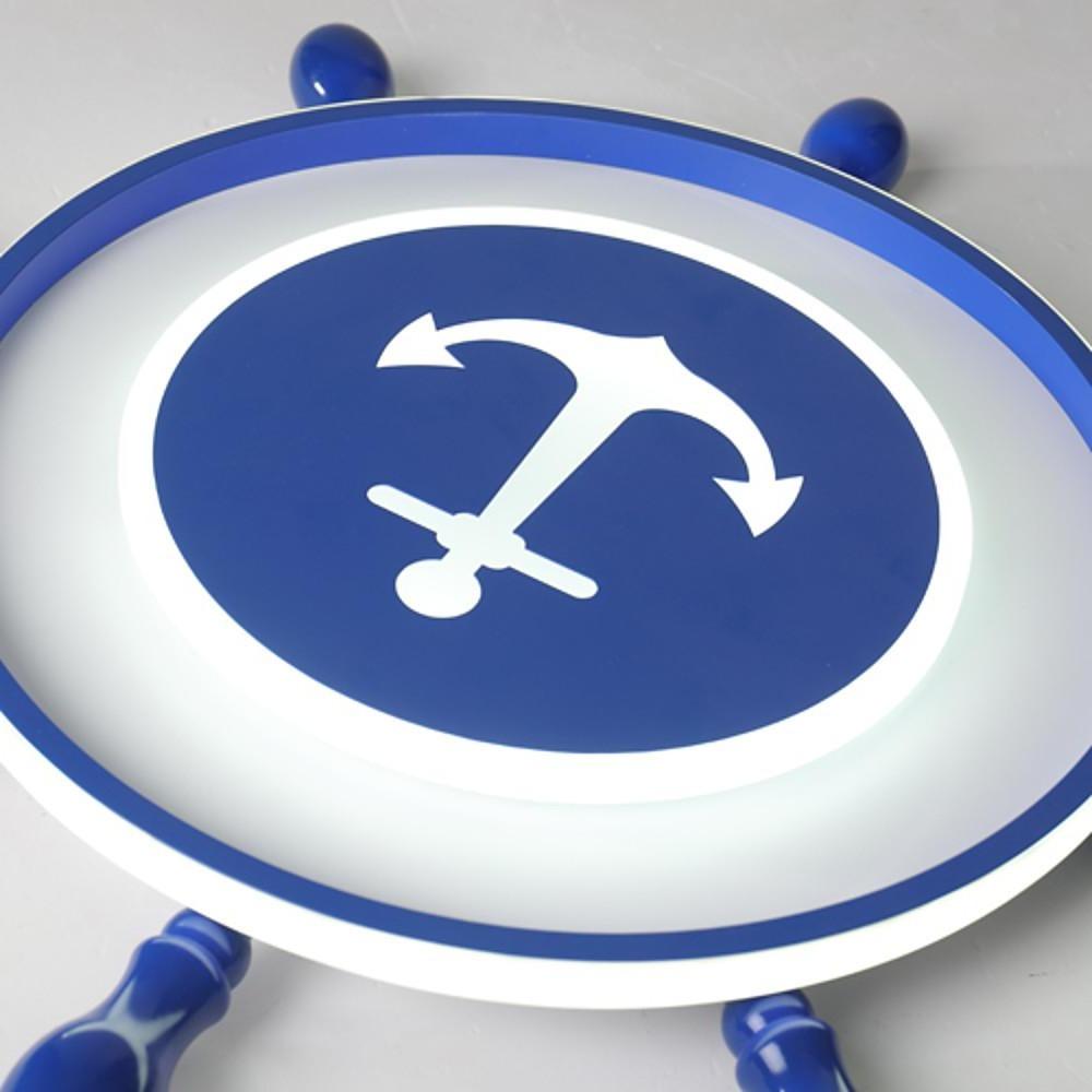 Modern Nautical Anchor Insignia LED Flush Mount Ceiling Light for Childrens Bedroom