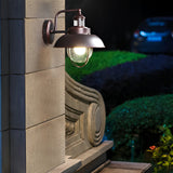 Modern Nautical Black Outdoor Wall Sconce with Seeded Glass and Metal Cage for Porch