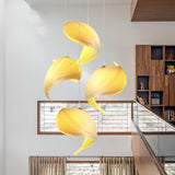 Modern Nautilus Shell Wooden Pendant Lamp Organic Spiral Coastal Hanging Light