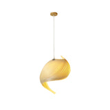 Modern Nautilus Shell Wooden Pendant Lamp Organic Spiral Coastal Hanging Light