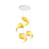 Modern Nautilus Shell Wooden Pendant Lamp Organic Spiral Coastal Hanging Light