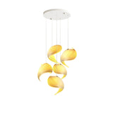 Modern Nautilus Shell Wooden Pendant Lamp Organic Spiral Coastal Hanging Light