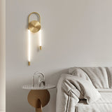 Modern Necklace Loop Brass Wall Lamp Integrated LED Minimalist Indoor Sconce Lighting